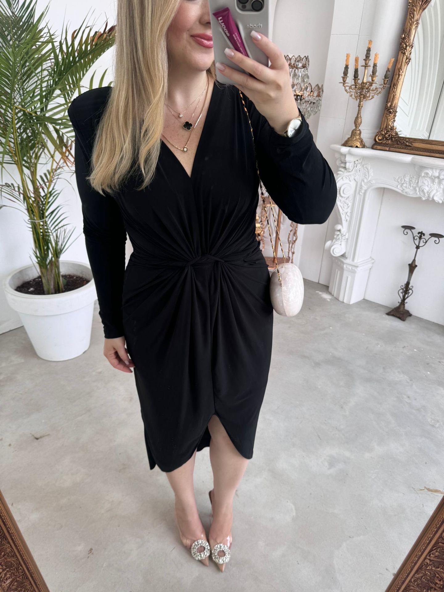 VATKALI PARİS İTHAL CENDY KUMAŞ ELBİSE SİYAH