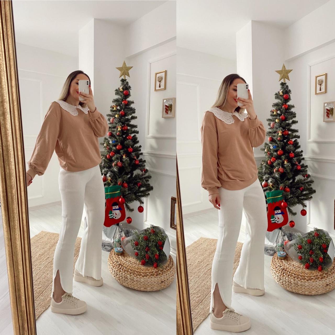 ZARA FİSTO DETAYLİ SWEATSHİRT