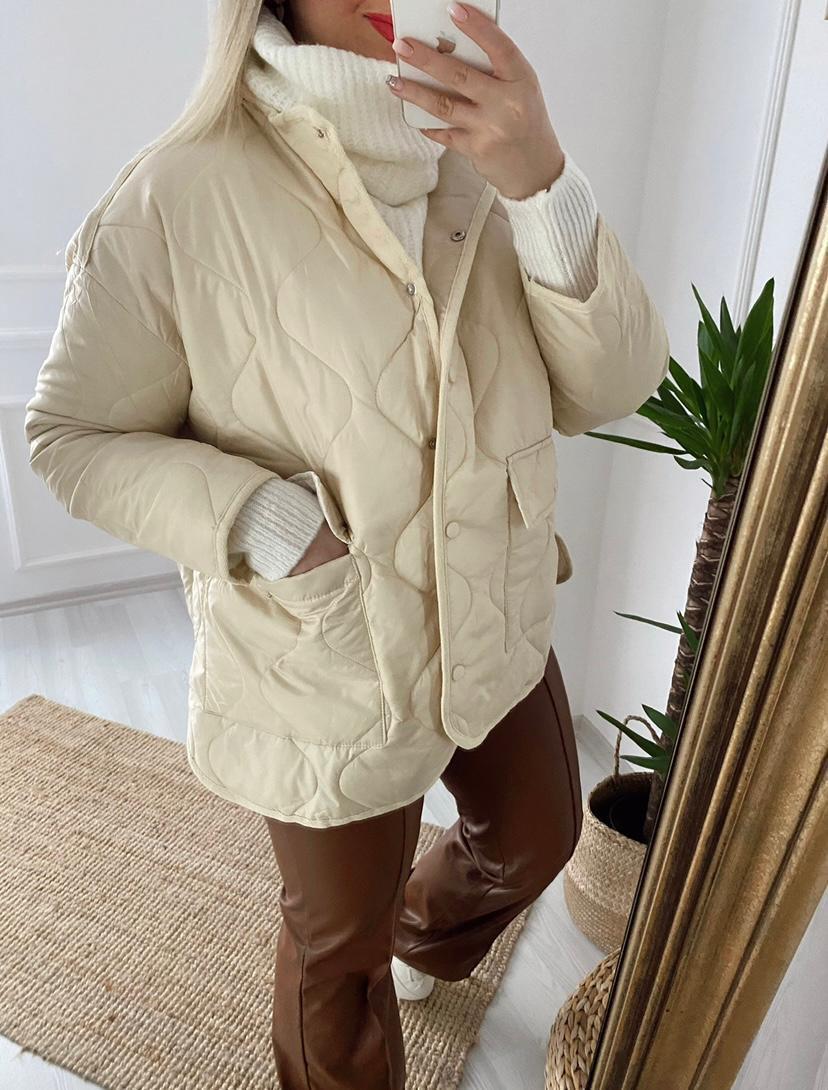 ZARA KAPİTONE EKRU MEVSİMLİK CEKET