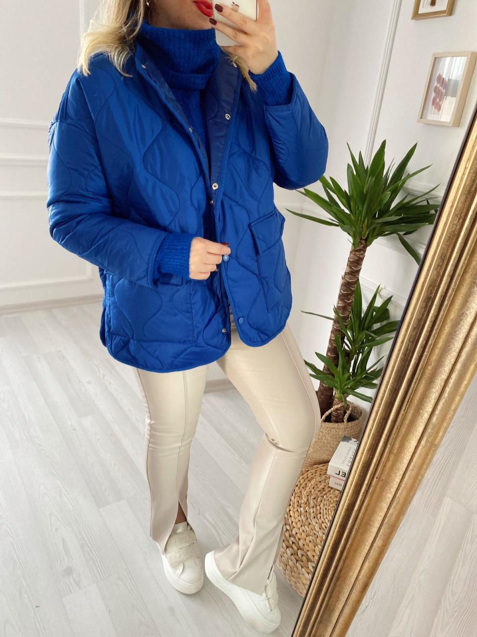 ZARA KAPİTONE SAKS MAVİ CEKET