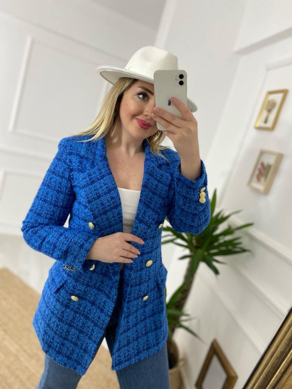 ZARA MODEL MAVİ TÜVİT CEKET