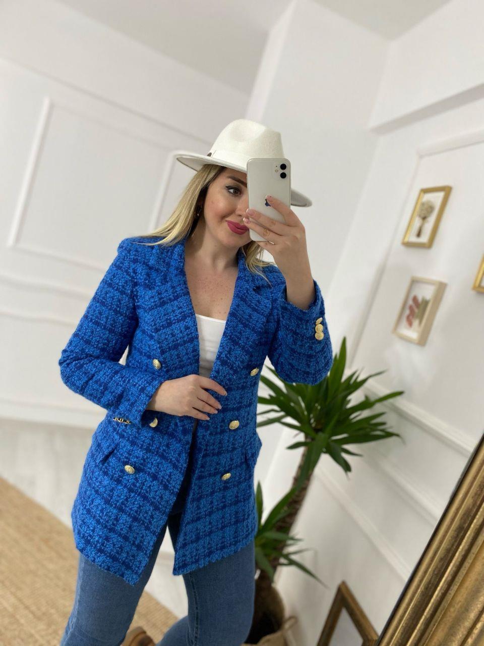 ZARA MODEL MAVİ TÜVİT CEKET
