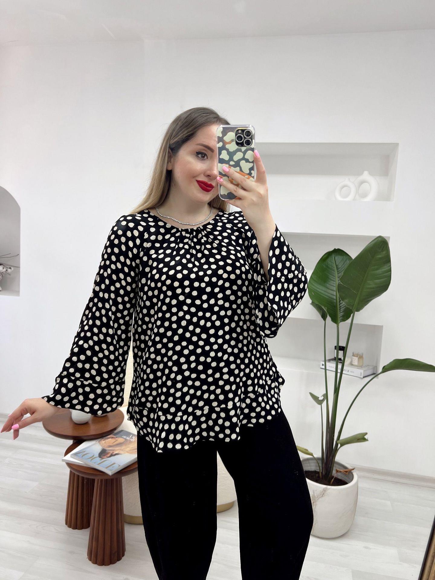 ZR PUANTİYELİ  TİRİL BLUZ