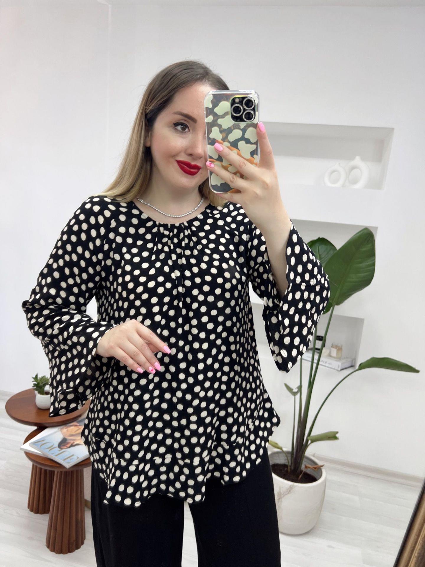 ZR PUANTİYELİ  TİRİL BLUZ