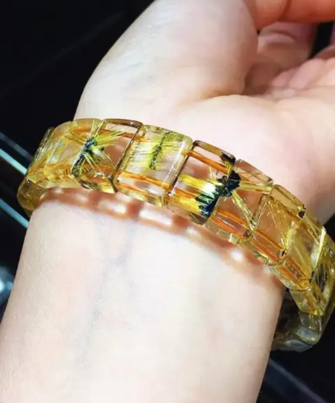 Altın Rutil Kuvars (Golden Healer) Doğaltaş Roleks ( Rolex ) Özel Kesim Bileklik  