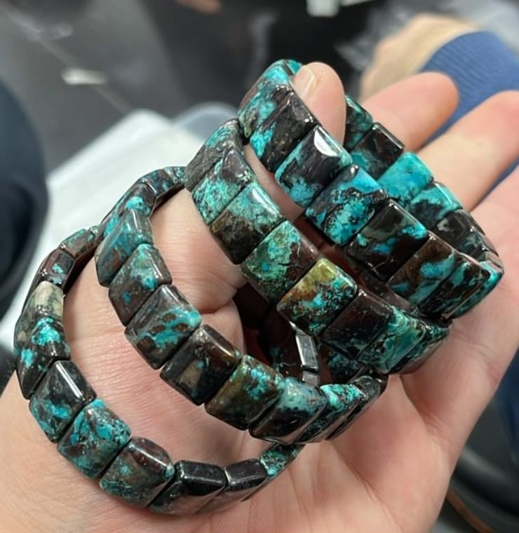 Krizokol Doğaltaş Roleks ( Rolex ) Özel Kesim Bileklik  