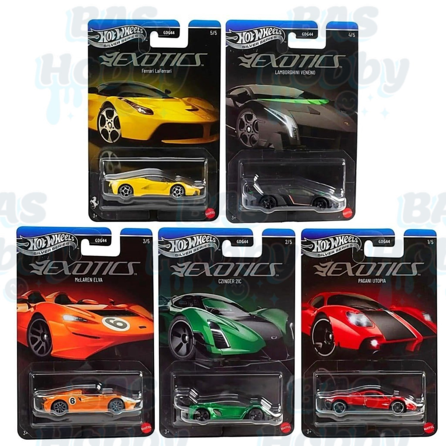 Hot Wheels Uzun Kart Silver Series Exotics Set GDG44 - 977U