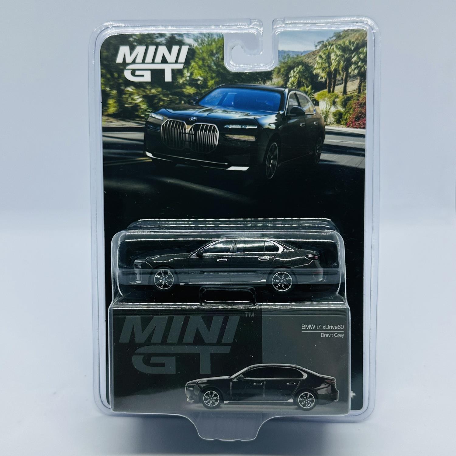 Mini GT 1/64 BMW i7 xDrive60 Dravit Grey - Blister Paket MGT00818-BL 