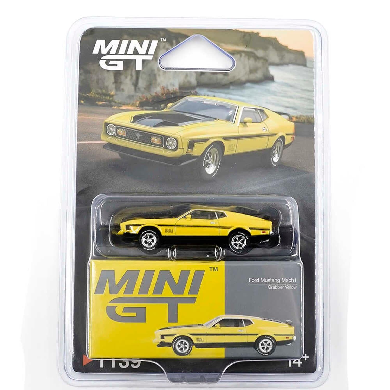 Mini GT 1/64 Ford Mustang Mach1 Grabber Yellow - Blister Paket MGT01139-BL