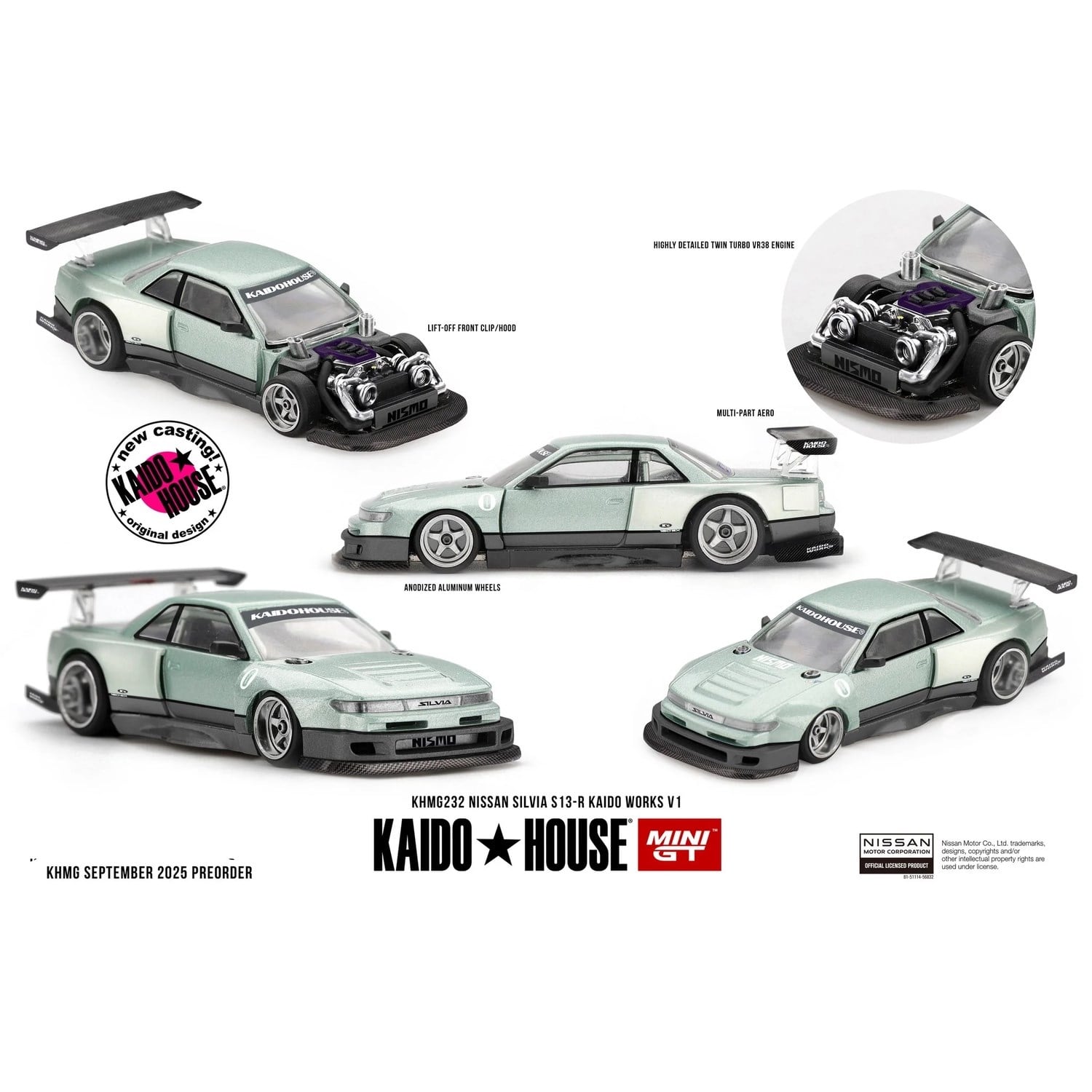 Mini GT 1/64 Kaido House Nissan Silvia S13-R KAIDO WORKS V1 KHMG232