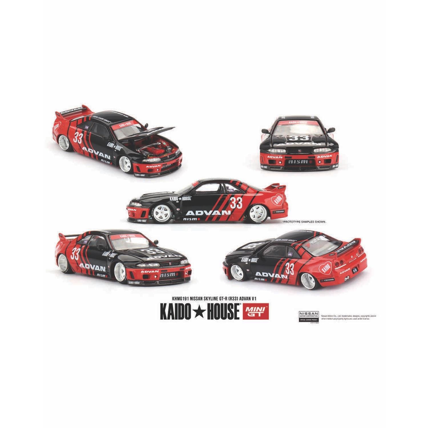 Mini GT 1/64 Kaido House Nissan Skyline GT-R (R33) Kaido Works ADVAN KHMG191