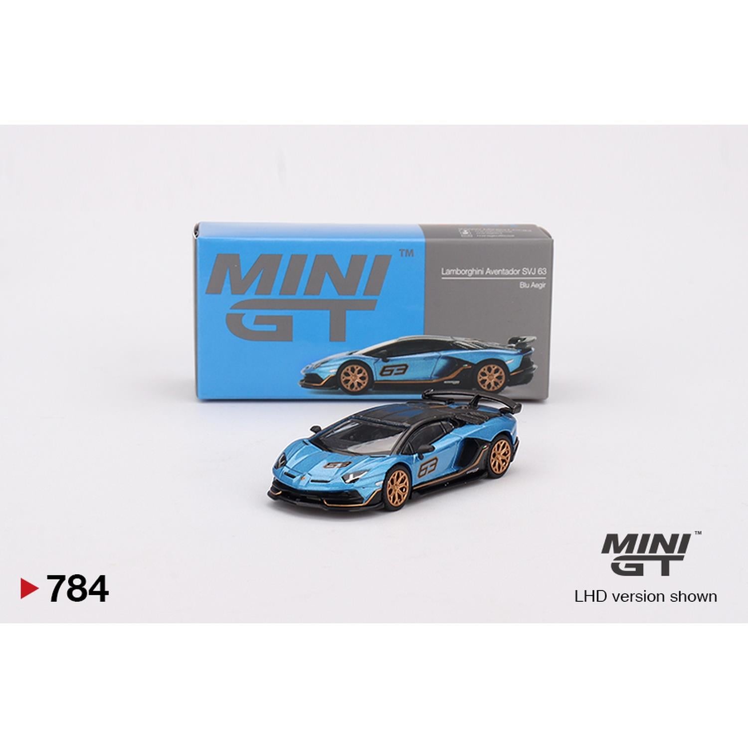 Mini GT 1/64 Lamborghini Aventador SVJ 63 Blu Aegir MGT00784