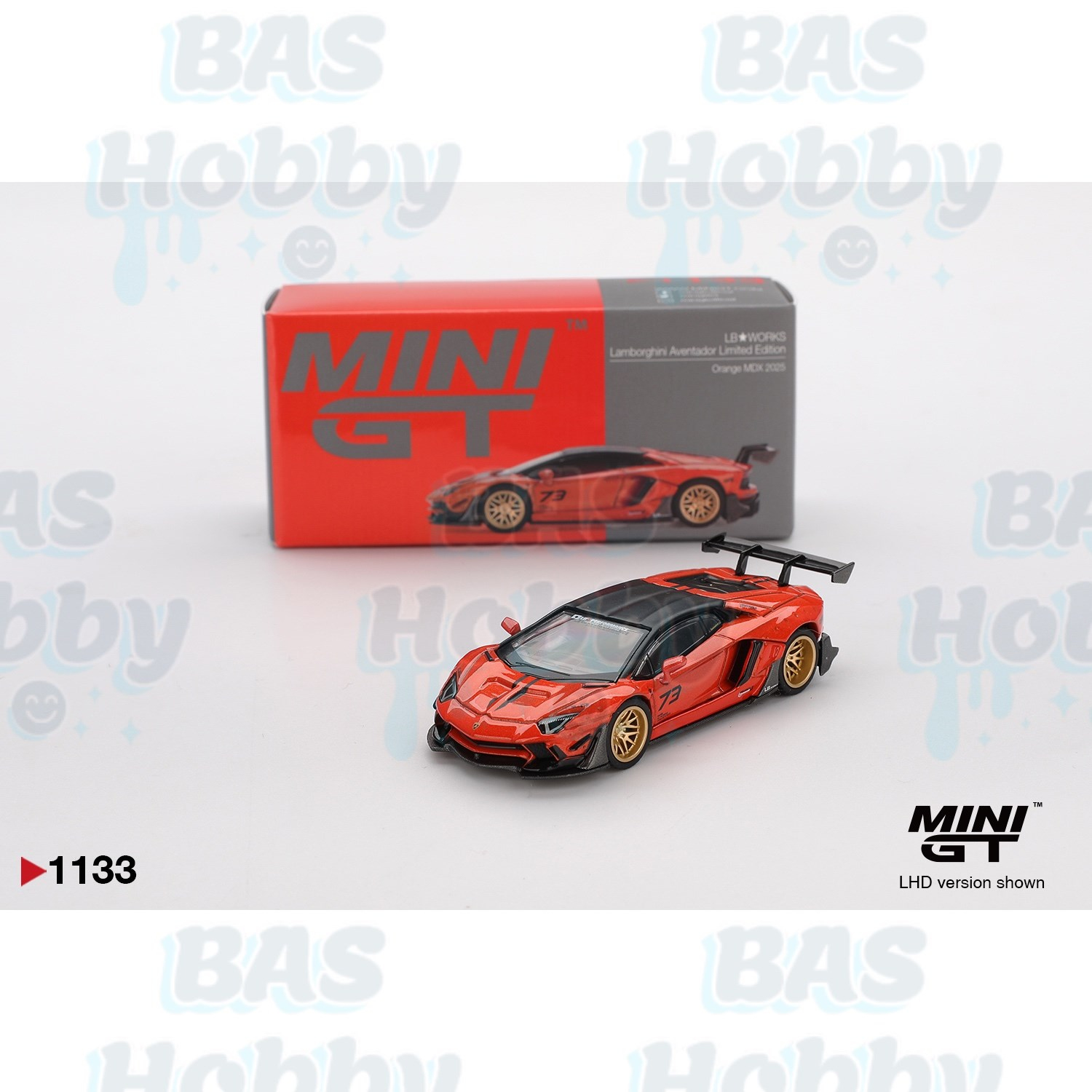 Mini GT 1/64 LB WORKS Lamborghini Aventador Limited Edition Orange MDX 2025 MGT01133