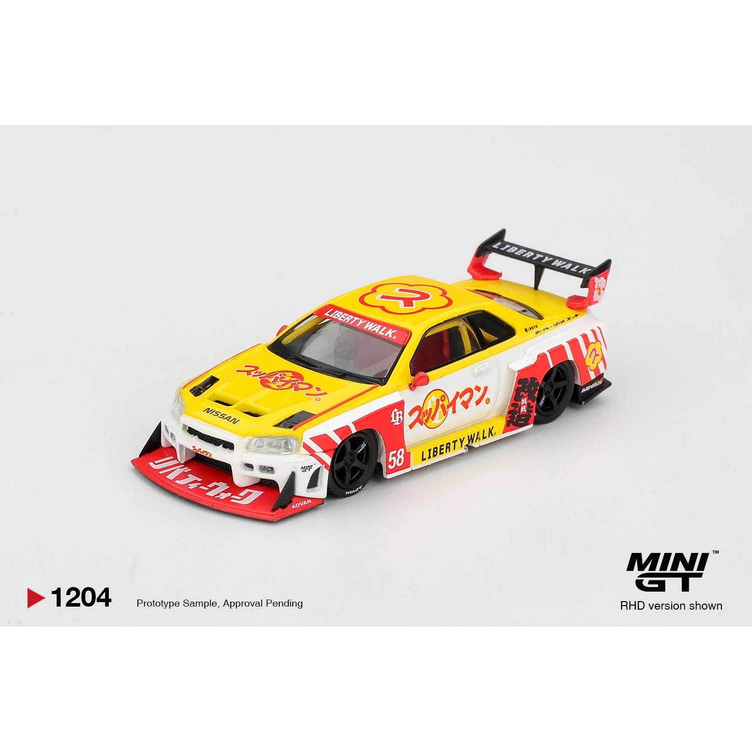 Mini GT 1/64 Nissan LB-ER34 Super Silhouette SKYLINE Suppaiman Okinawa MGT01204