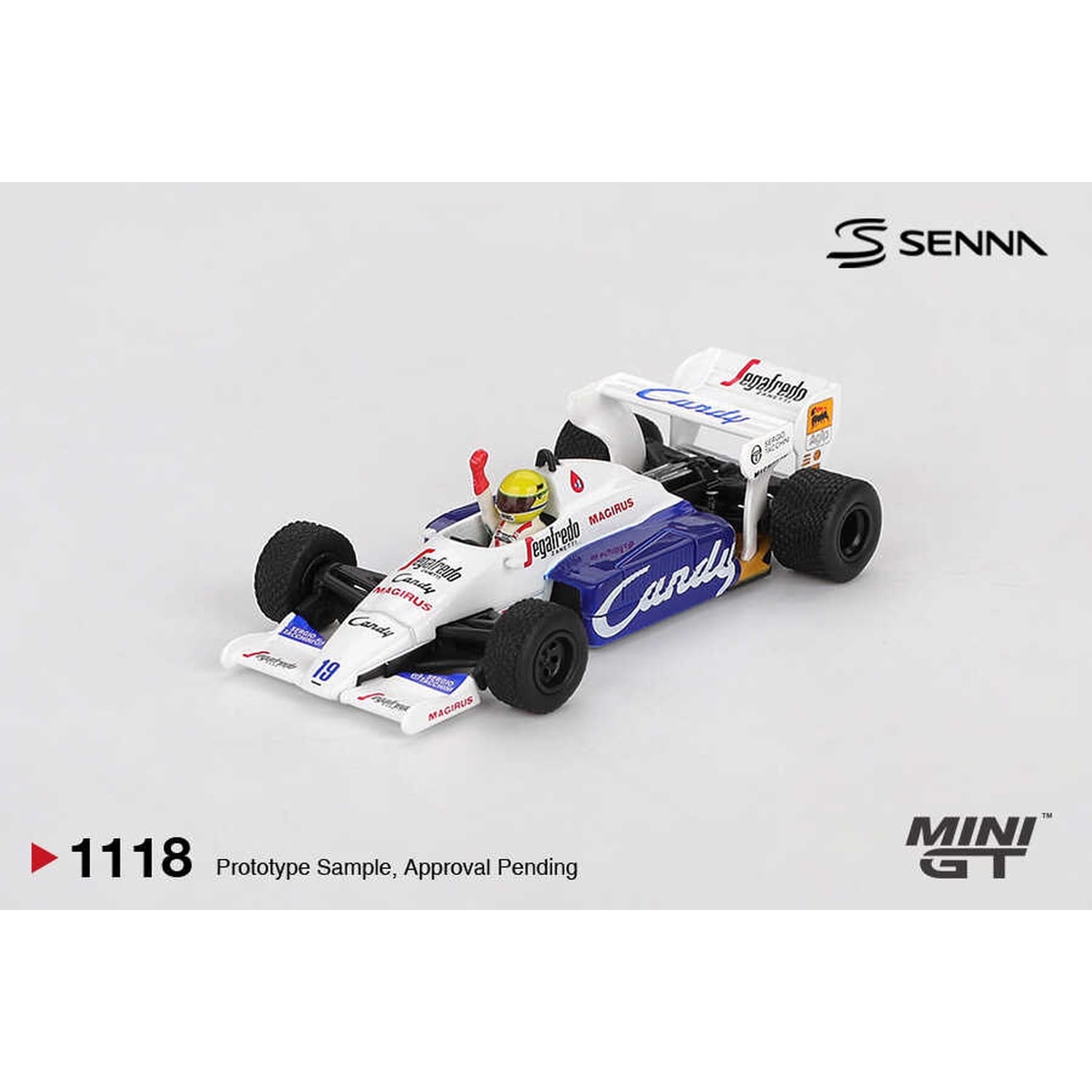(ÖN SATIŞ) Mini GT 1/64 Toleman TG184 #19 Ayrton Senna 1984 Monaco Grand Prix 2nd Place MGT01118