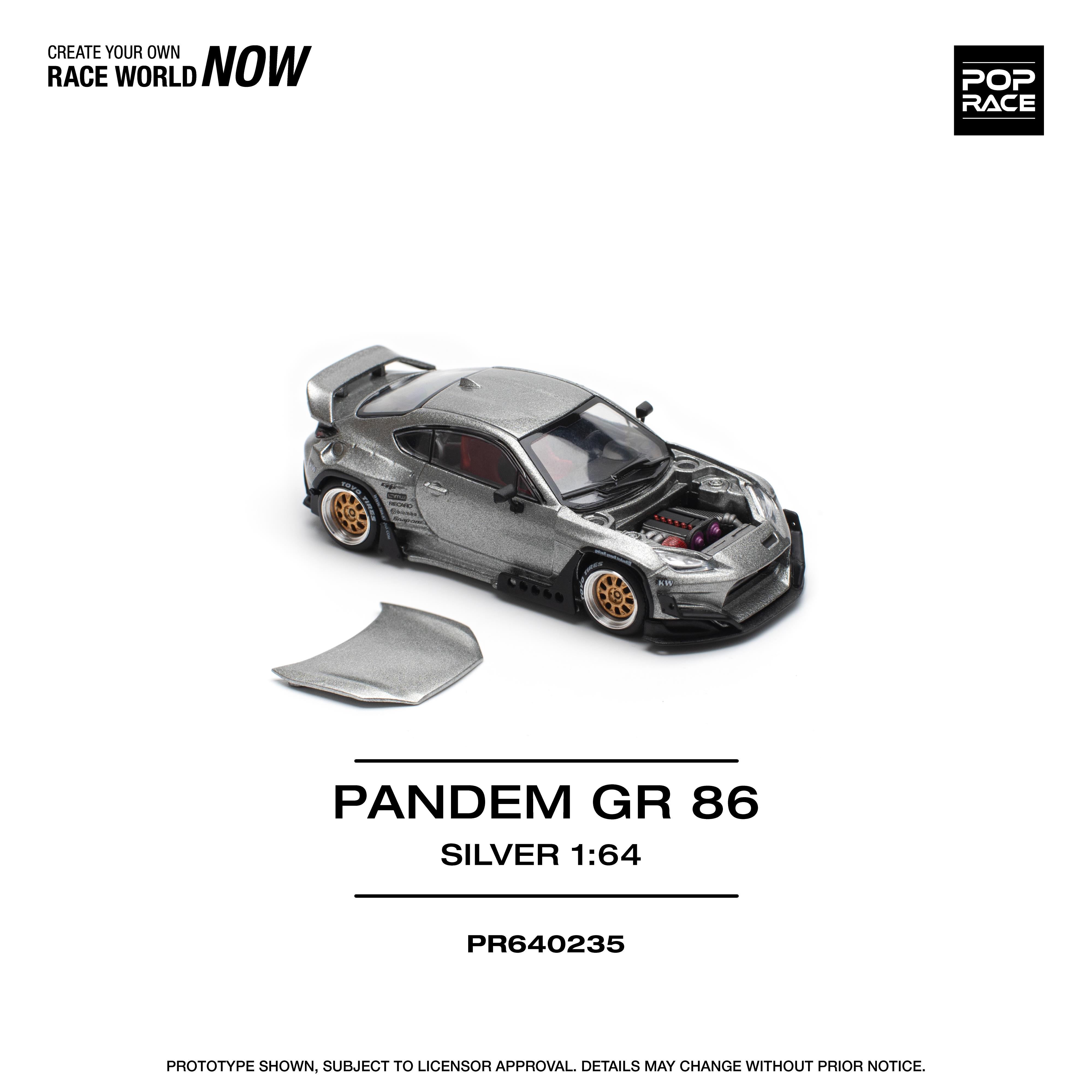 Pop Race 1/64 Pandem GR86 Silver PR640235