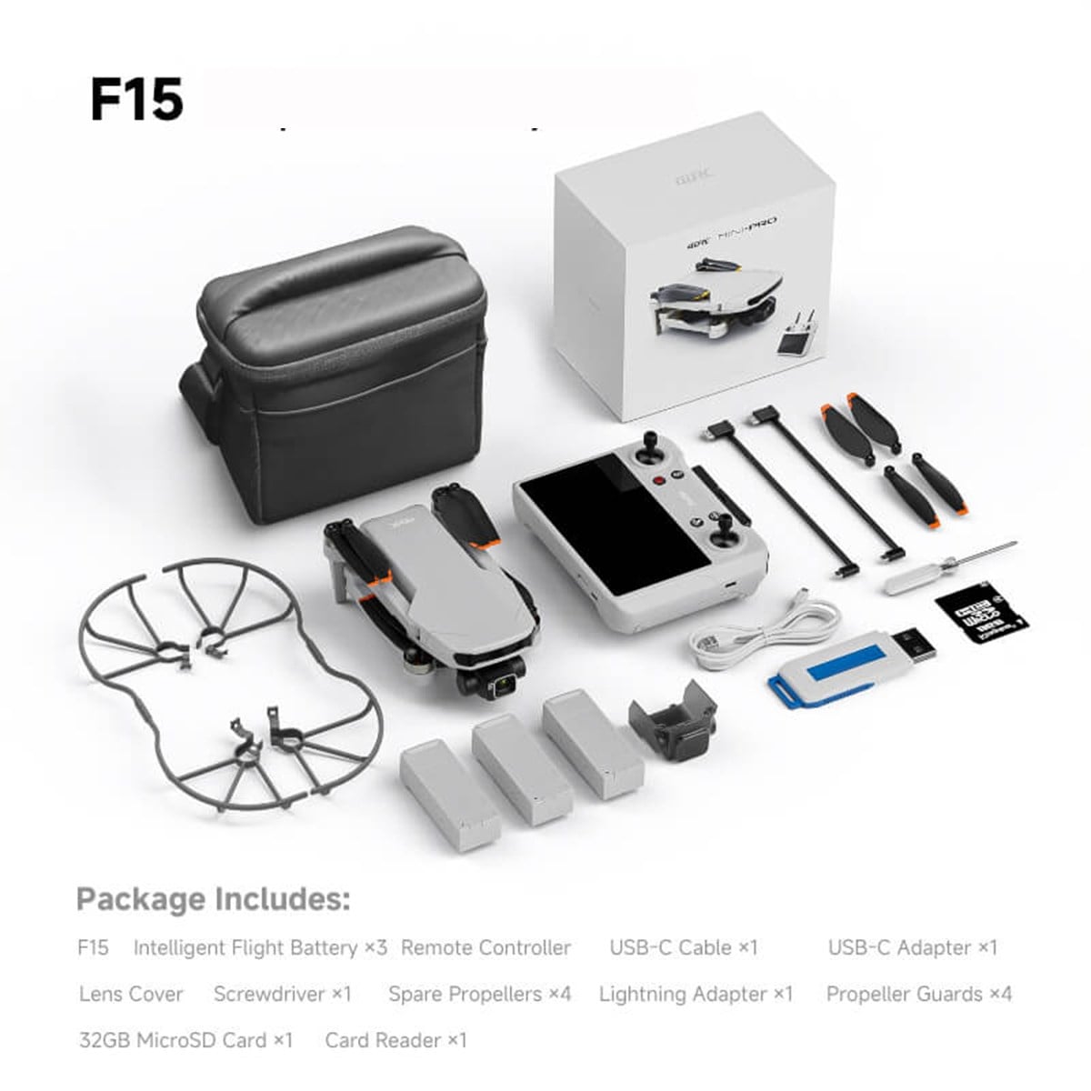 4DRC 4D-F15 Profesyonel Drone, EIS 3 Eksenli Titreşim Önleyici Gimbal Kamera ile