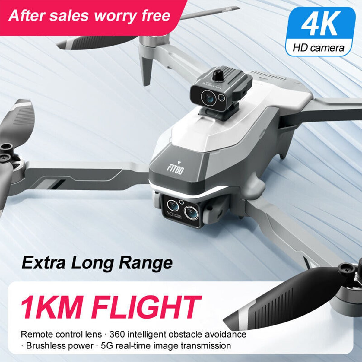 4DRC 4DRC M2S Drone GPS 4K HD Çift Kamera Engelden Kaçınma FPV Dört Pervaneli Drone 3 Batarya