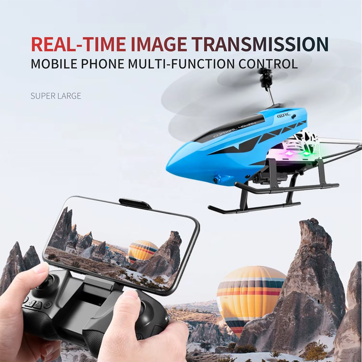 4DRC 4DRC M4 Profesyonel Büyük 72cm RC Helikopter, Kameralı, Engel Algılama, WiFi FPV Canlı Video, Sabit İrtifa Uçuşu, Oyuncak Drone