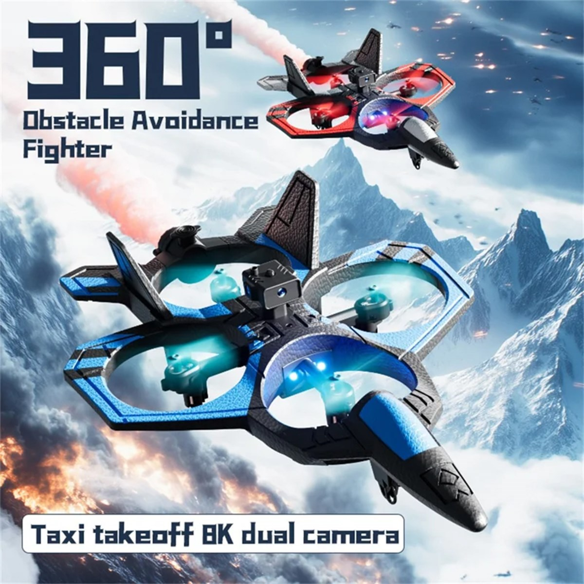 4DRC 4DRC V46 RC Uçak 2.4Ghz Köpük Uzaktan Kumandalı Uçaklar Helikopter Quadcopter Başlangıç Seviyesi İçin,Dönen İHA,Yerçekimi Algılama,Akrobasi Hareketi,Soğuk Işık