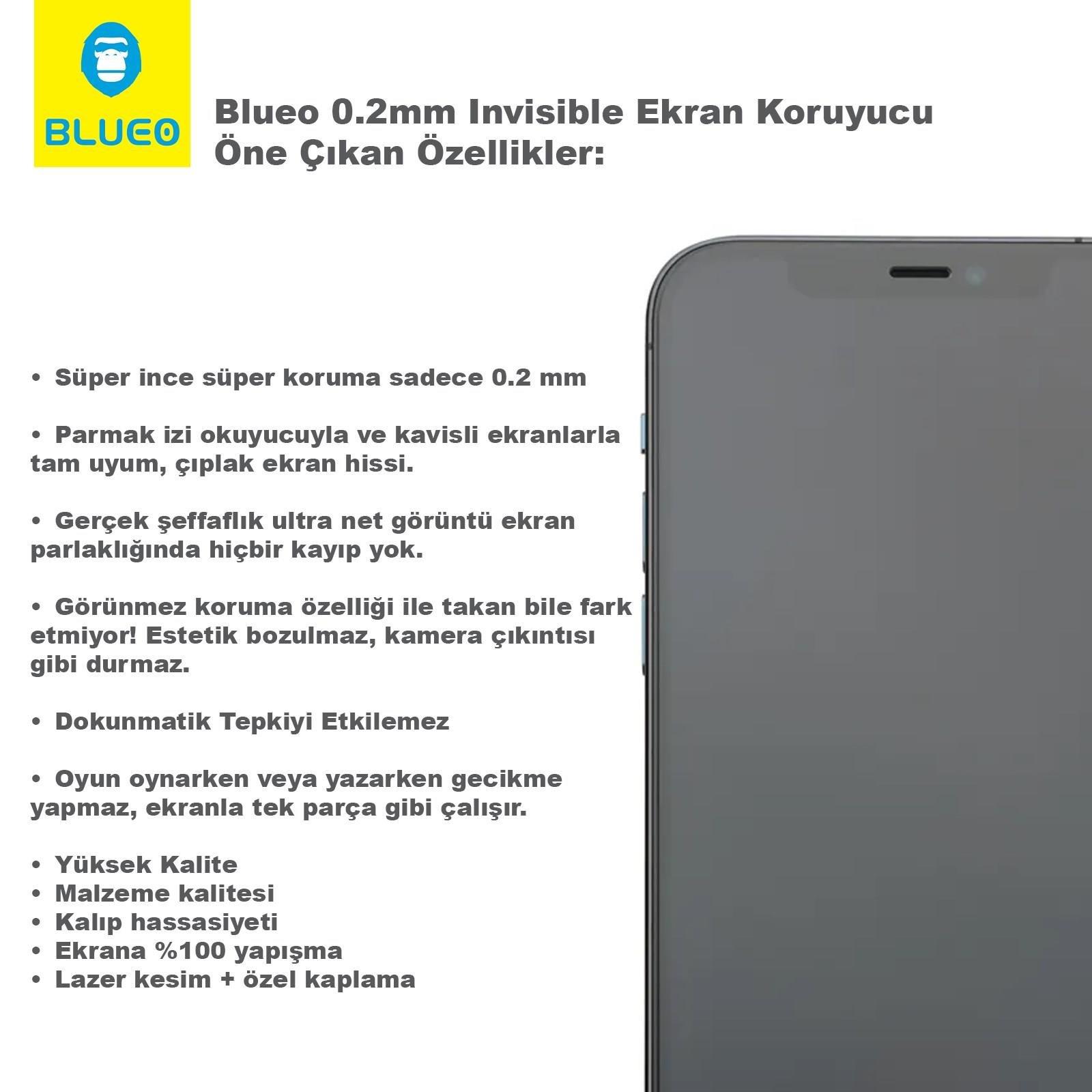 BLUEO Blueo 0.2 MM Ultra-Thin iPhone 14 Pro Uyumlu Uygulama Aparatlı ince Yüksek Hassasiyetli Ekran Koruyucu