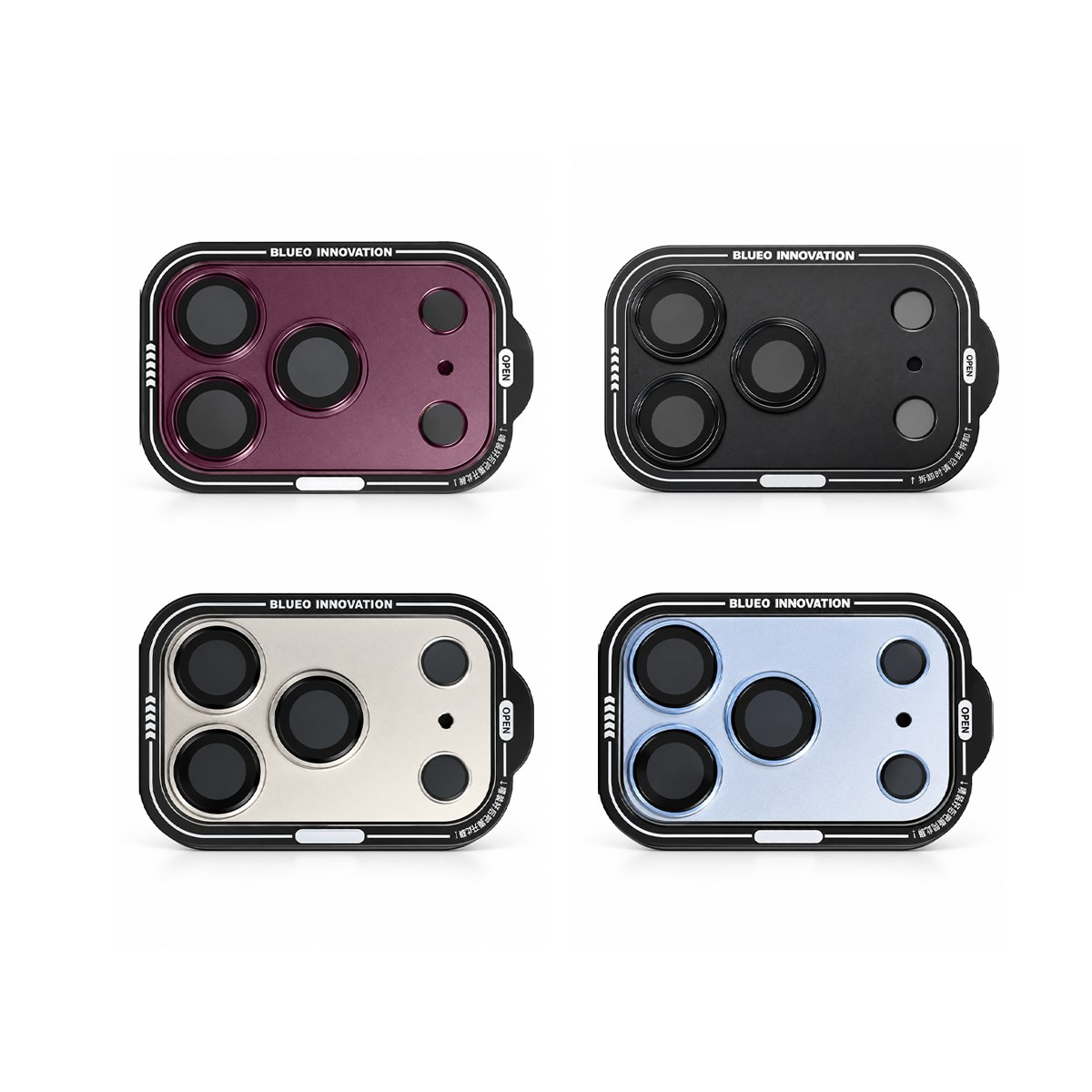 BLUEO Blueo 18 Pro Uyumlu One-piece Full Coverage Metal Frame Lens Protector