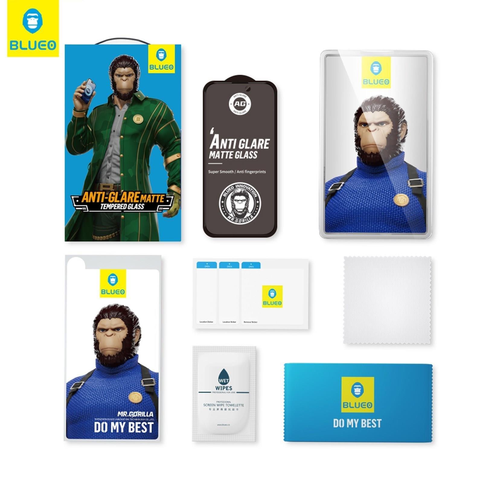 BLUEO Blueo Anti-Glare iPhone 15 Pro Uyumlu Net Görüş Pro Gamer Oyuncu Hızlı Tepkime Mat Cam Ekran Koruyucu