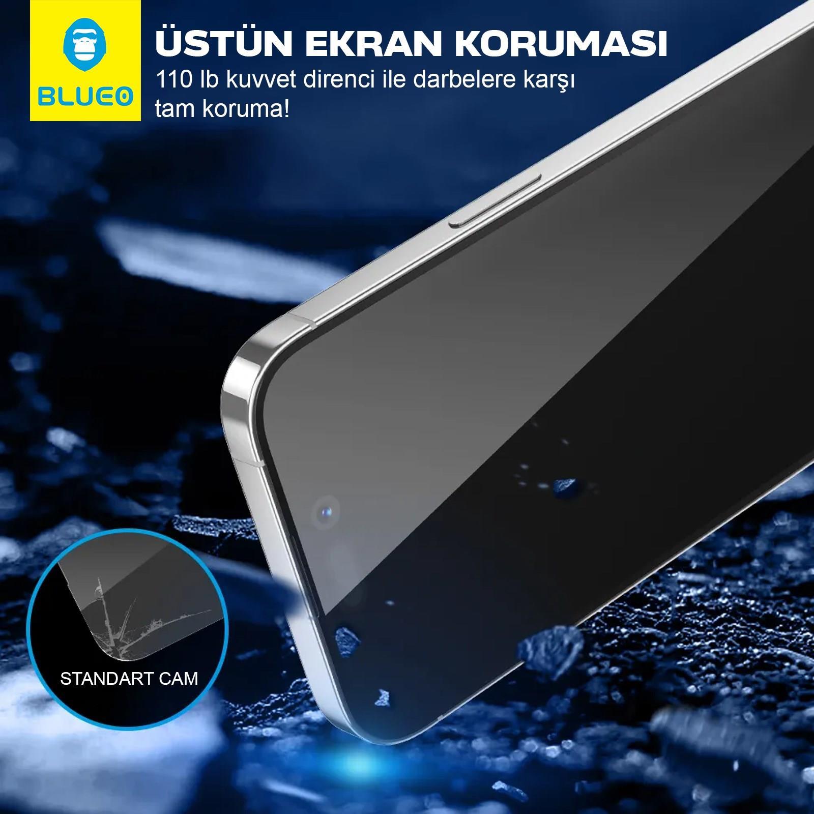 BLUEO Blueo Anti Static HD iPhone 14 Plus Uyumlu Toz Çizilme Parmak izi Önleyici Full Cam Ekran Koruyucu