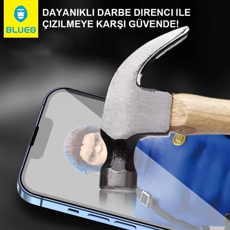BLUEO Blueo Corning Gorilla iPhone 13 Pro Max Uyumlu Çizilme ve Darbelere Ekstra Dayanıklı HD Cam Ekran Koruyucu