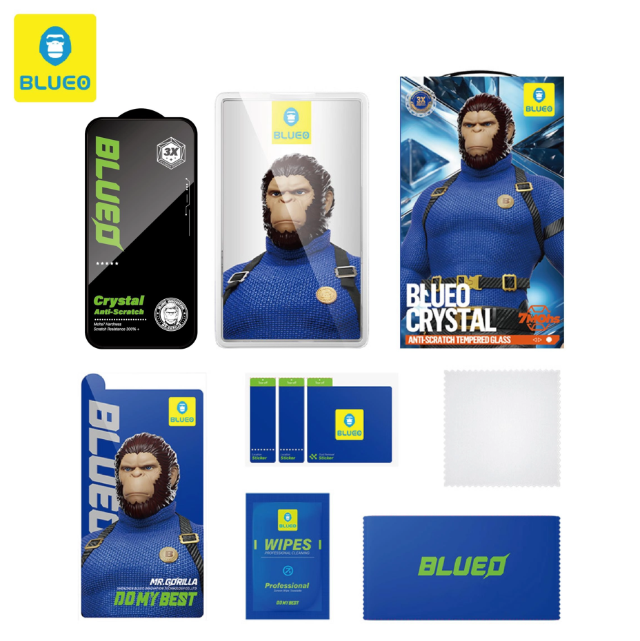 BLUEO Blueo Crystal Anti-Stratch iPhone 17 Air Uyumlu 7 MOhs Sertlik 3 Kat Çizilmeye Dayanıklı HD Cam Ekran Koruyucu