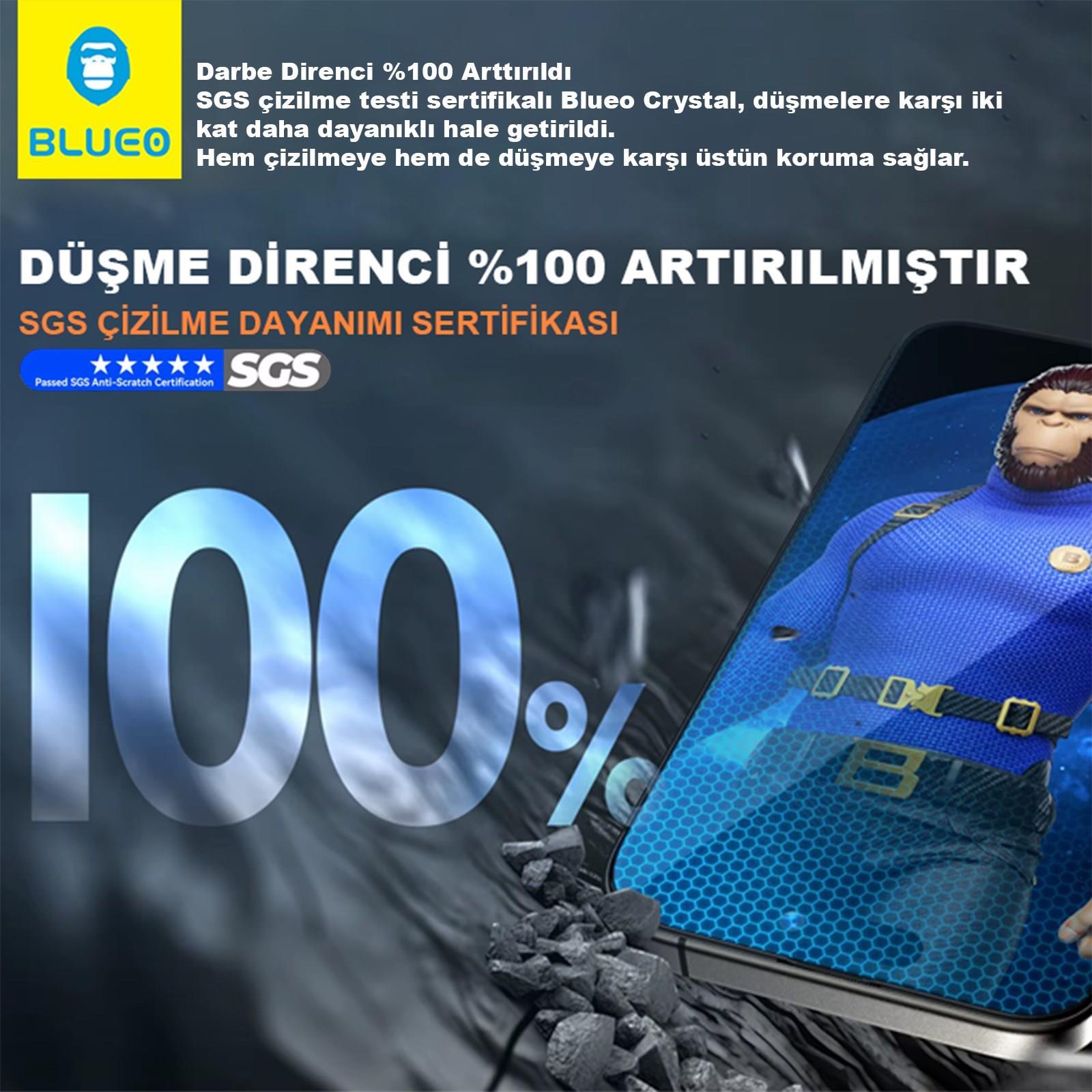BLUEO Blueo Crystal iPhone 16 Uyumlu 7 MOhs Sertlik 3 Kat Çizilmeye Dayanıklı HD Cam Ekran Koruyucu