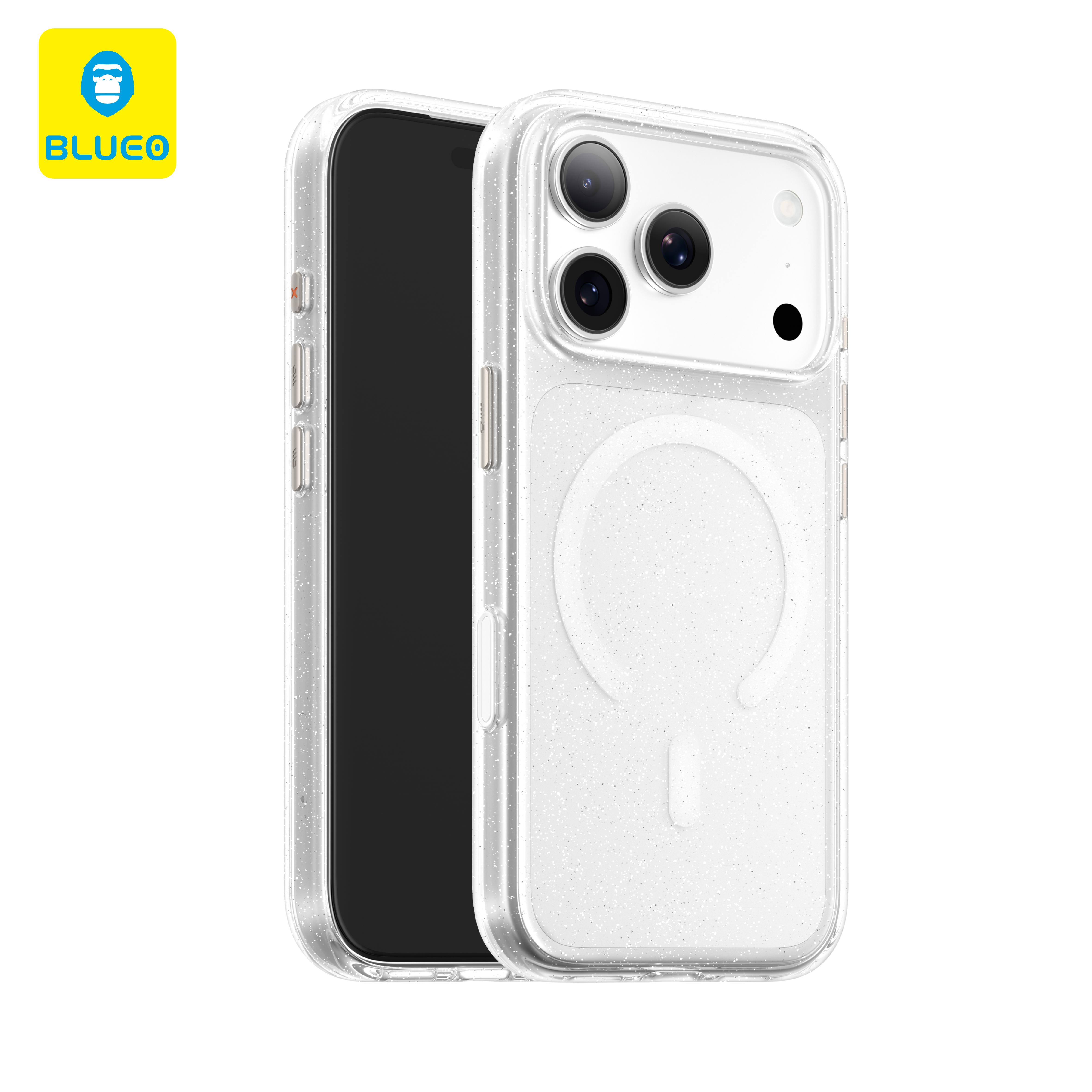 BLUEO Blueo Crystal Pro Drop Resistance iPhone 17 Pro Max MagSafe Özellikli Şeffaf Sert Silikon Kılıf