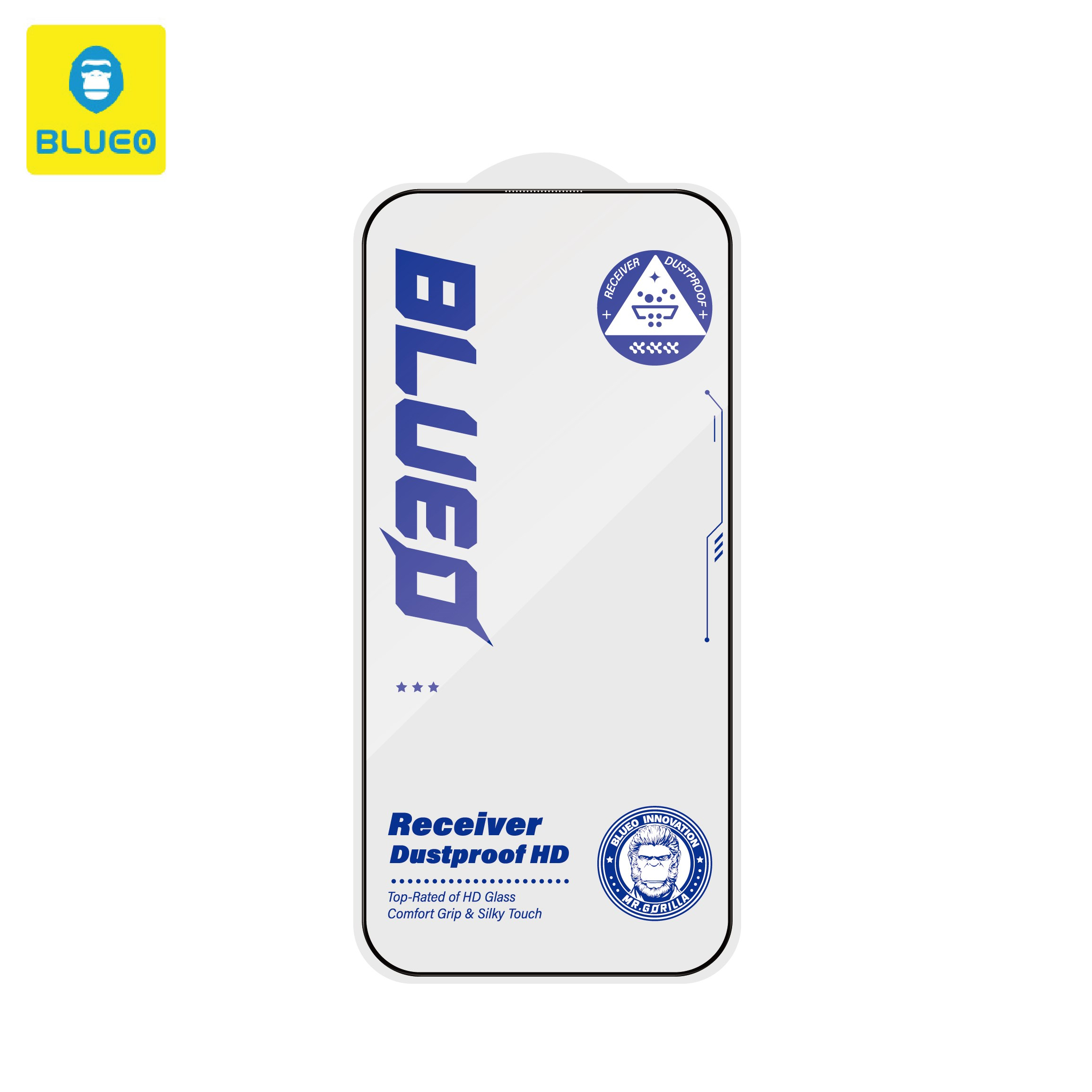 BLUEO Blueo iPhone 16Pro/17/17Pro/18Pro Uyumlu Large Arc Edge Anti-Dust HD Glass
