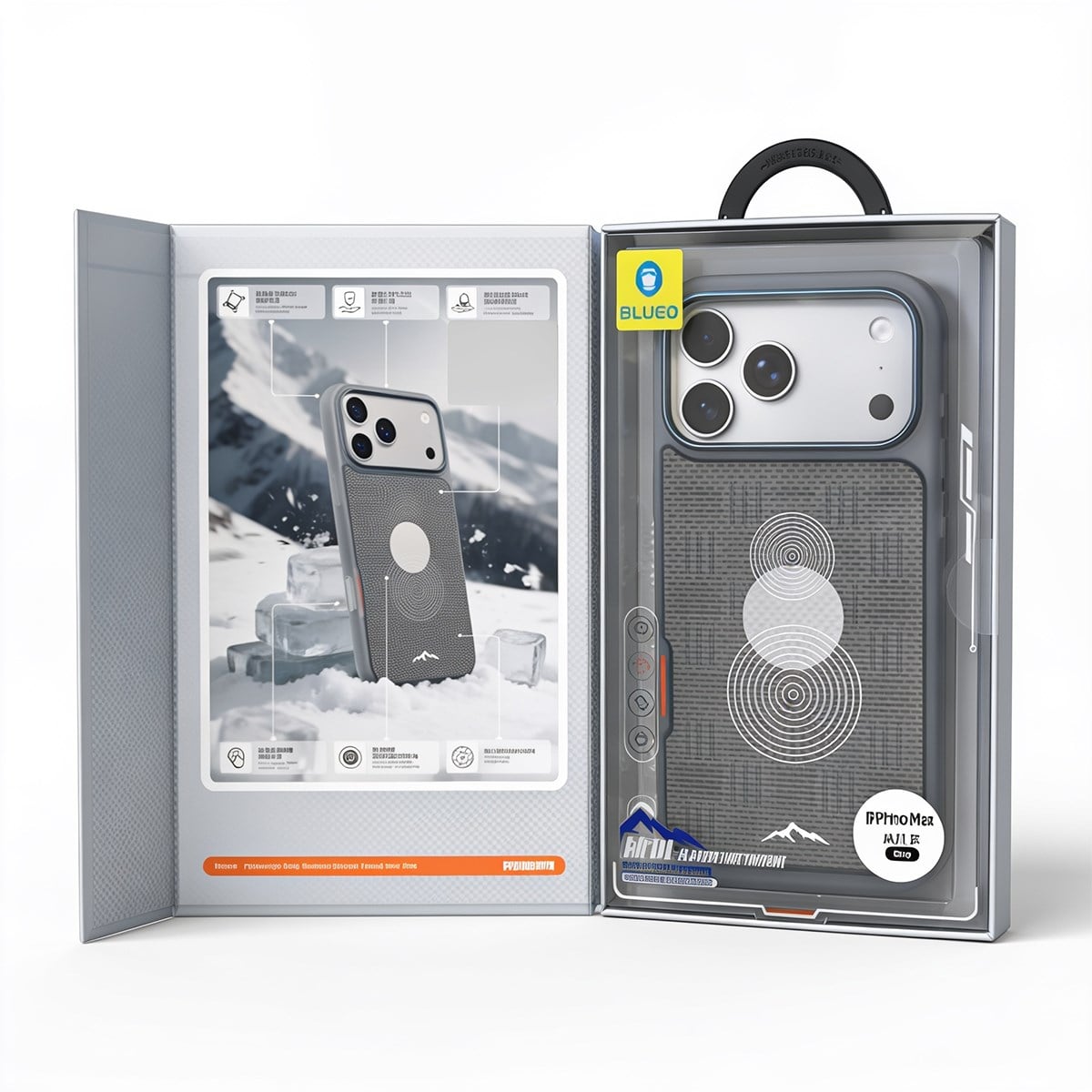 BLUEO Blueo iPhone 17 Pro Max Uyumlu MagSafe Özellikli Glacier Lightweight Aramid Fiber Case