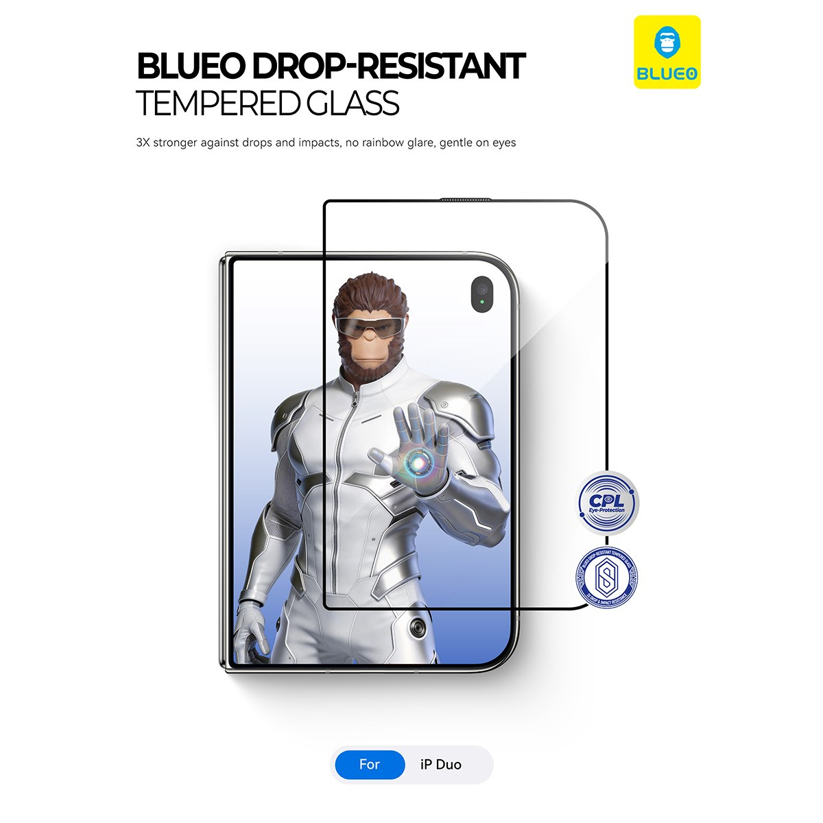 BLUEO BLUEO İPHONE DUO DROP-RESISTANT TEMPERED GLASS
