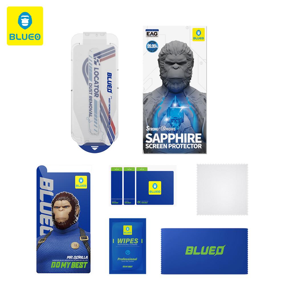 BLUEO Blueo Sapphire iPhone 17 / 17 Pro Uyumlu Uygulama Aparatlı 9 MOhs %99.99 Orijinal Safir Ekran Koruyucu