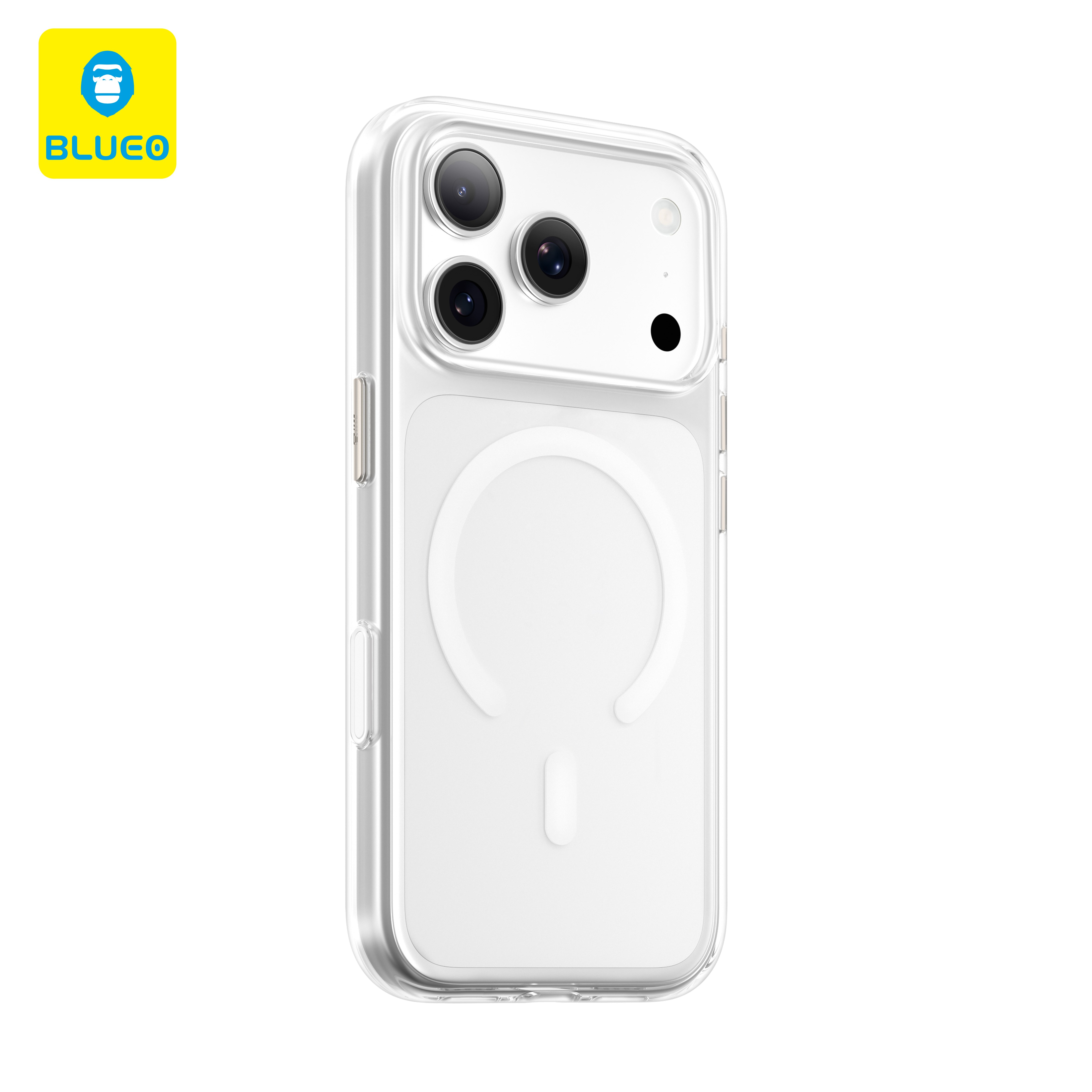 BLUEO iPhone 17 Pro / 18 Pro Uyumlu Crystal Pro Drop Resistance Phone Case With Magentic (Camera Button Version)