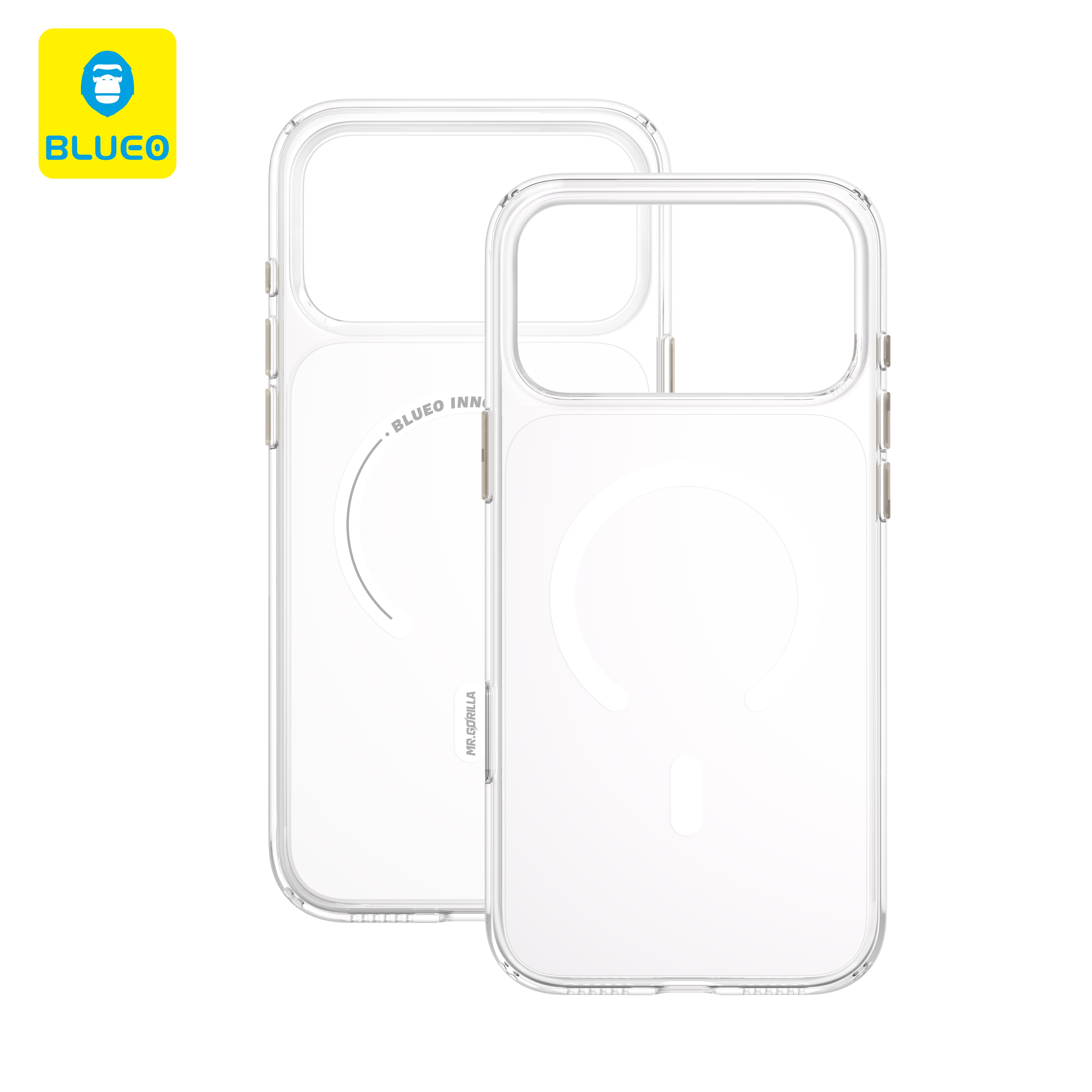 BLUEO iPhone 17 Pro Max / 18 Pro Max Uyumlu Crystal+ Anti-Drop Phone Case with Magnetic