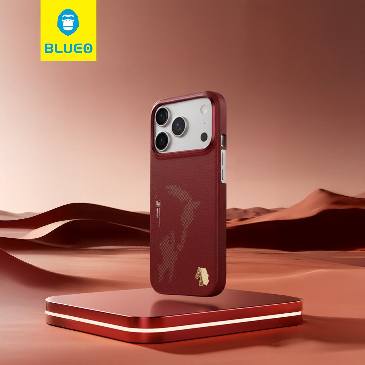 BLUEO iPhone 17 Pro Max Uyumlu Blaze Steed Aramid Fiber Magnetic Case