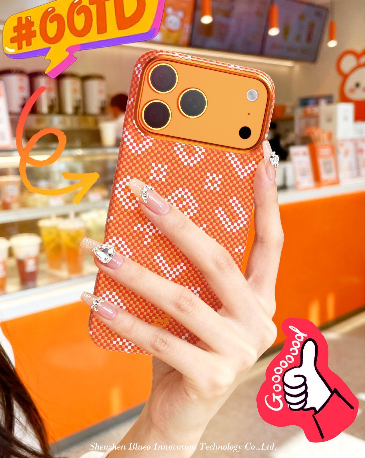 BLUEO iPhone 17 Pro Max Uyumlu Gilded Tactile Woven Aramid Fiber Magnetic Case