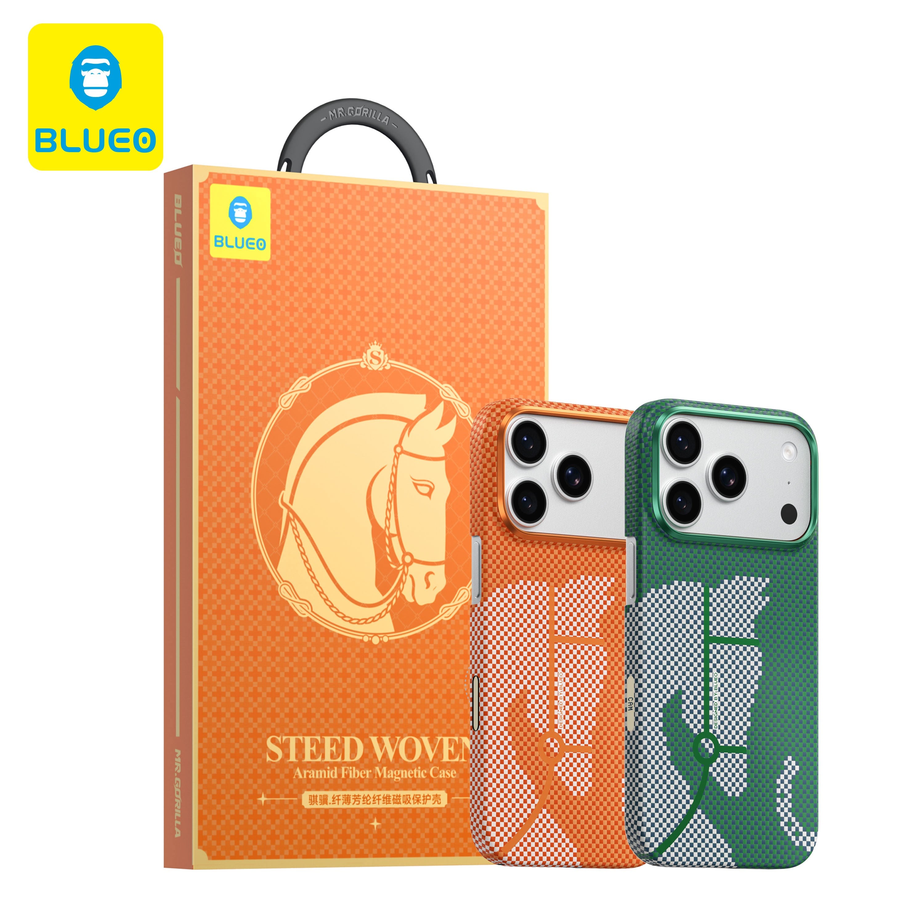 BLUEO iPhone 17 Pro Uyumlu Steed Woven Aramid Fiber Magnetic Case