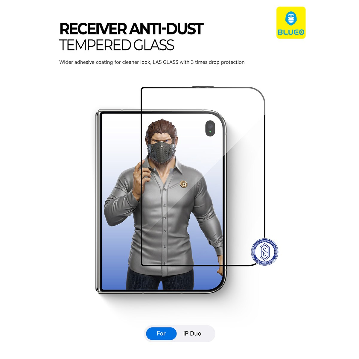 BLUEO iphone Duo Blueo Large Arc Edge Anti-Dust HD Ekran Koruyucu Cam