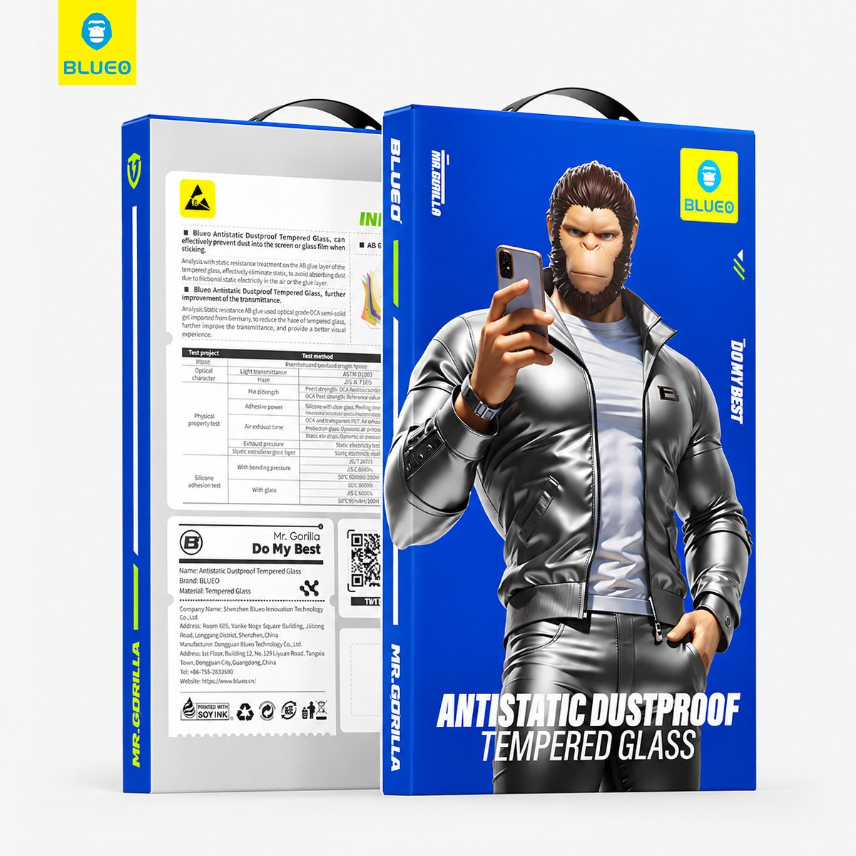 BLUEO iPhone Duo Uyumlu Full Cover HD Anti-Static Şeffaf Ekran Koruyucu Cam