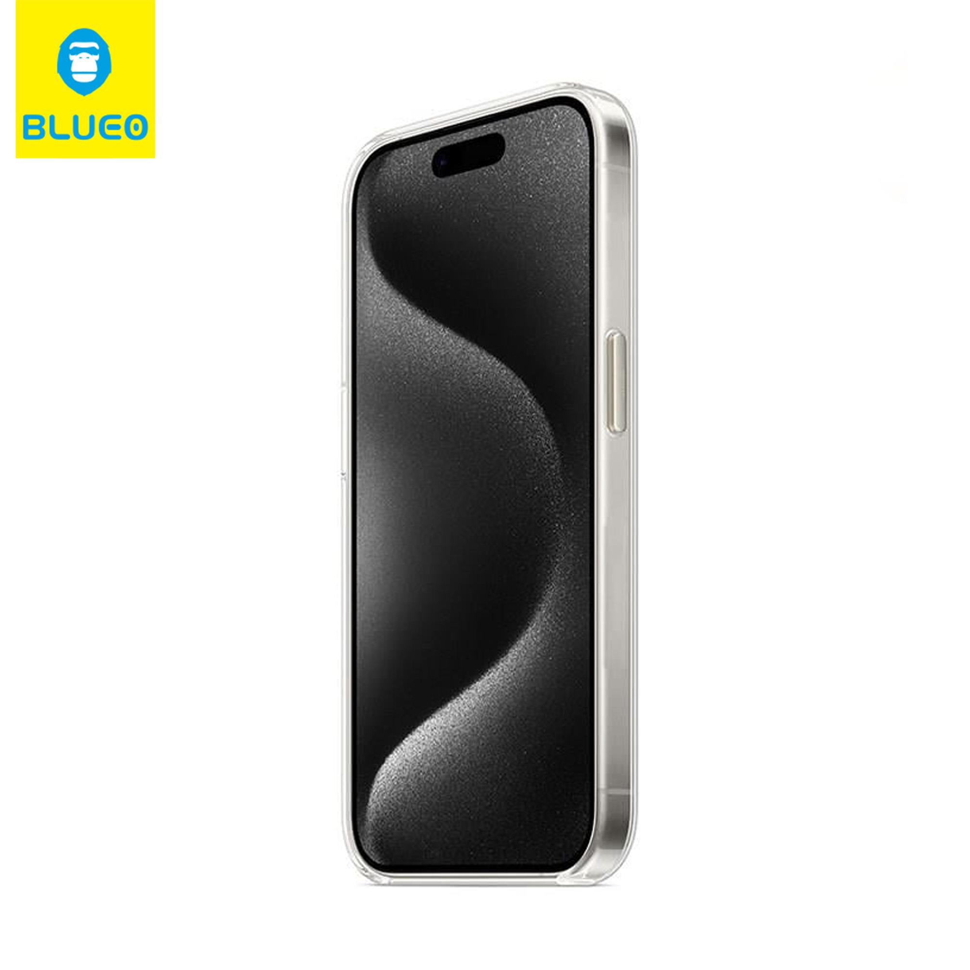 BLUEOB Crystal Pro iPhone 15 Pro 360 Komple Yan Yüzey Airbag Koruması MagSafe Özellikli AF Oleofobik Kaplama Şeffaf Sert Silikon Kılıf