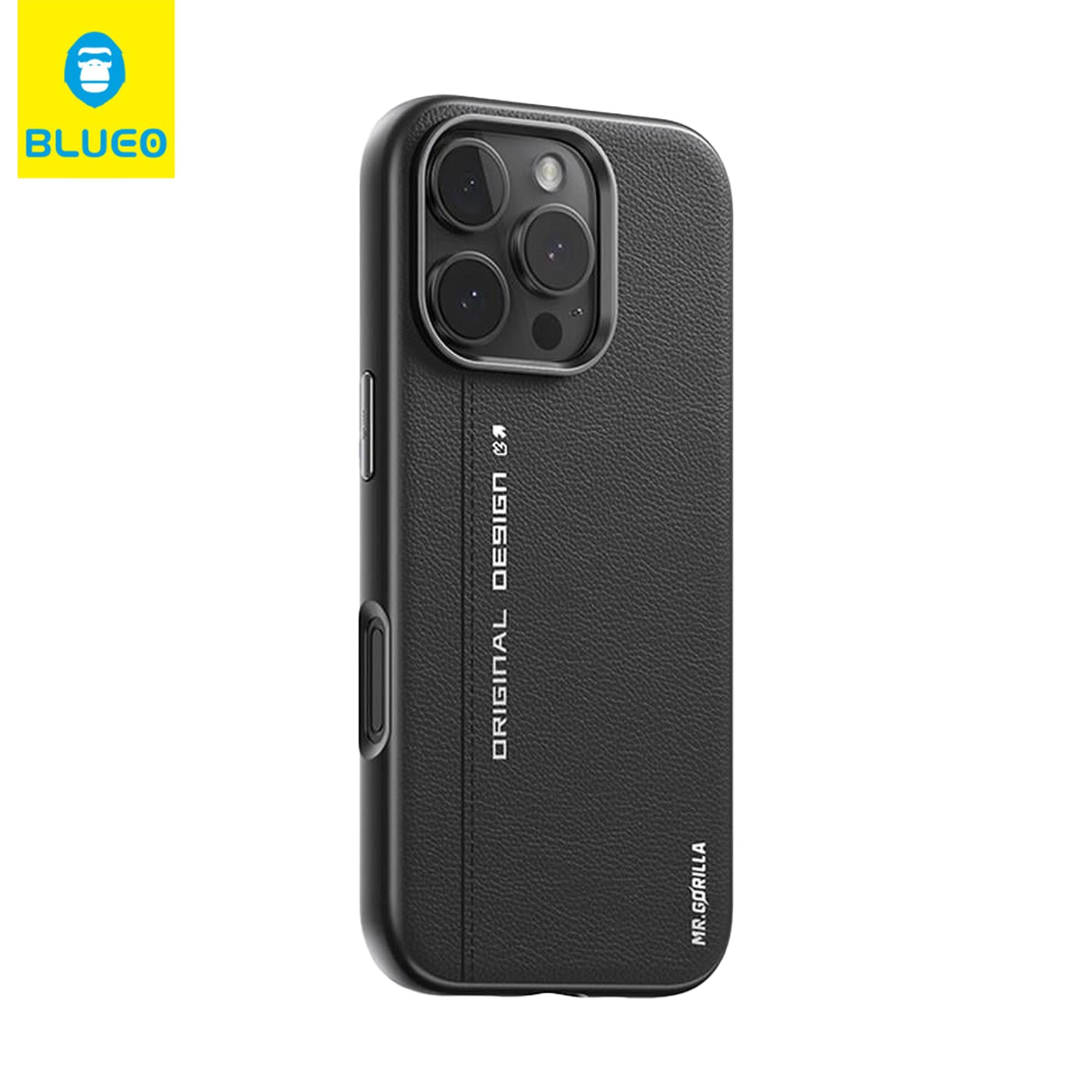 BLUEOB Premium Leather iPhone 16 Plus PU Deri MagSafe Özellikli Metal Kamera Koruma Çıkıntılı Hava Kanallı Kılıf