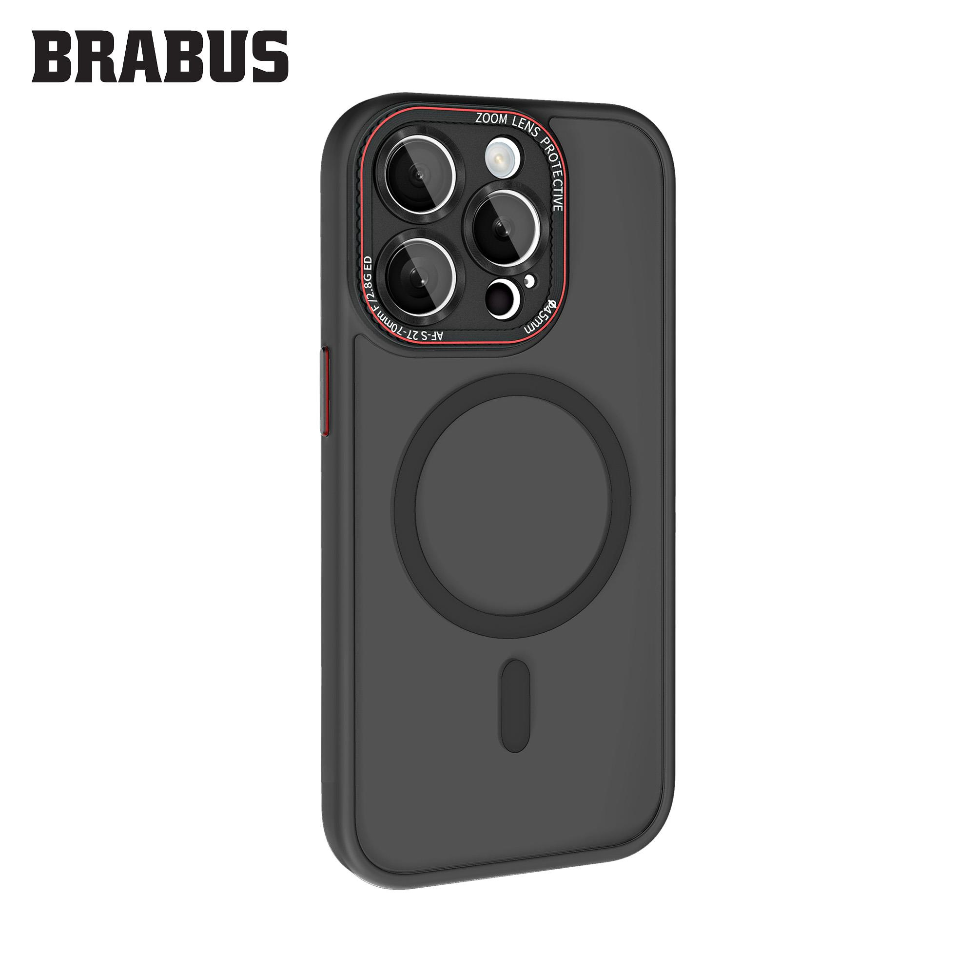 BRABUS iPhone 13 Anti-Shock MagSafe Özellikli Kamera Lens Korumalı Buzlu Kenarları Yumuşak Sonic Silikon Kılıf