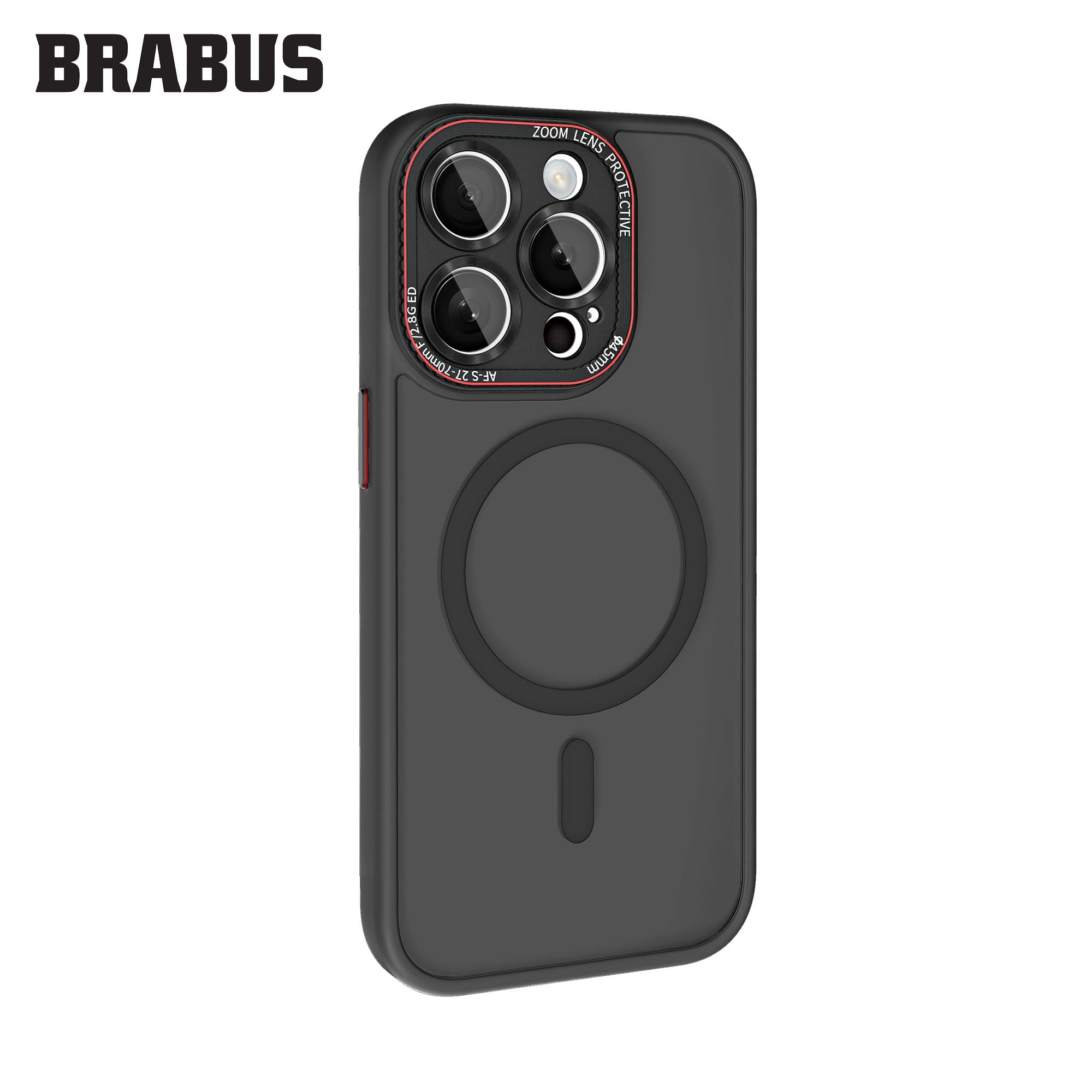 BRABUS iPhone 15 Anti-Shock MagSafe Özellikli Kamera Lens Korumalı Buzlu Kenarları Yumuşak Sonic Silikon Kılıf