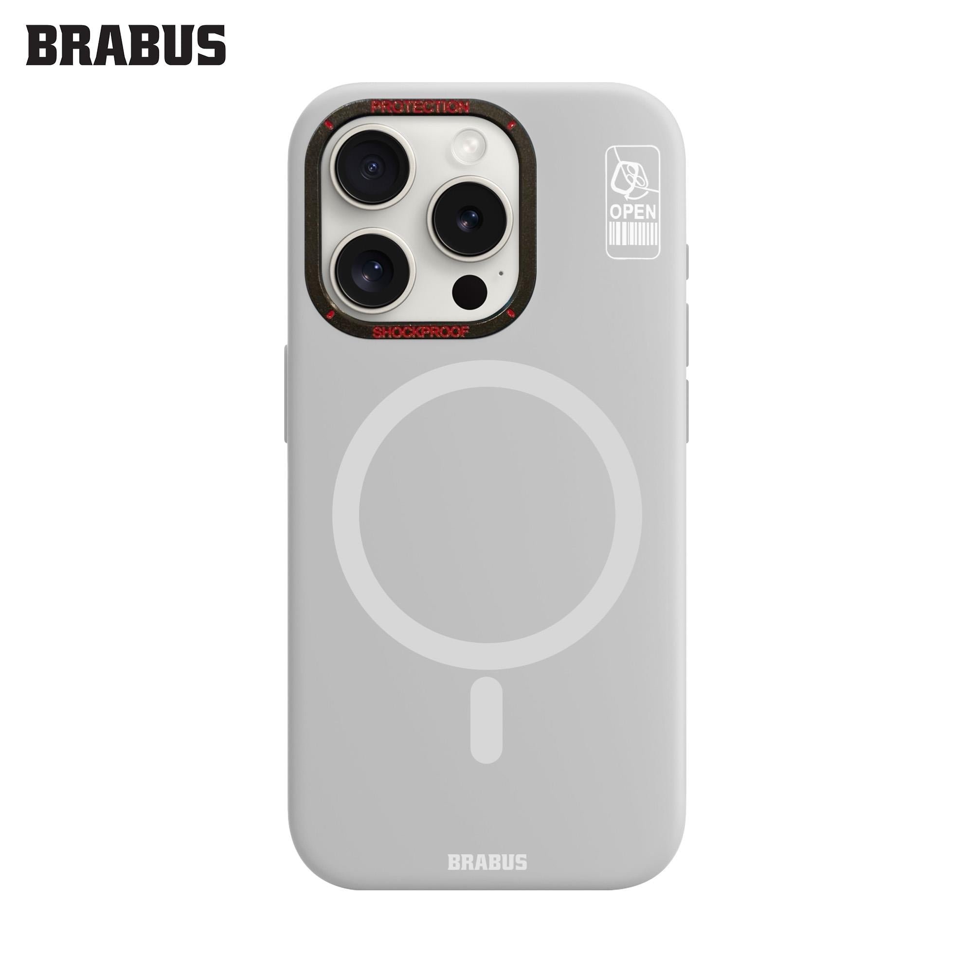 BRABUS Iphone 15 Pro MagSafe Kamera Stand Özellikli İnce Mat Sert Hiper Silikon Kılıf