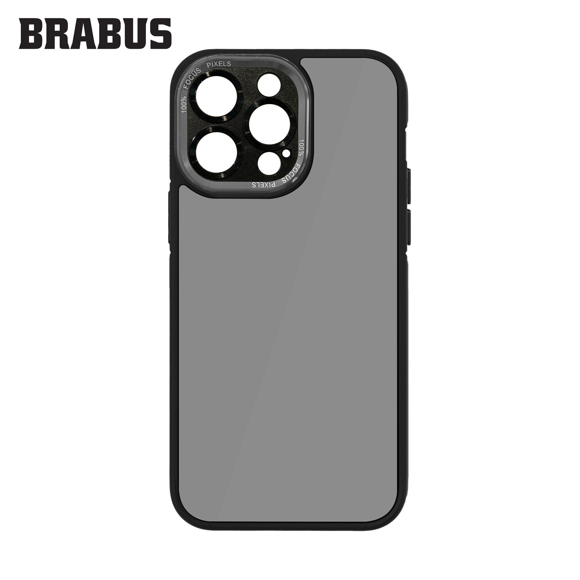 BRABUS iPhone 15 Pro Max Anti-Shock Kamera Lens Korumalı Arkası Şeffaf Kenarları Yumuşak Try Silikon Kılıf
