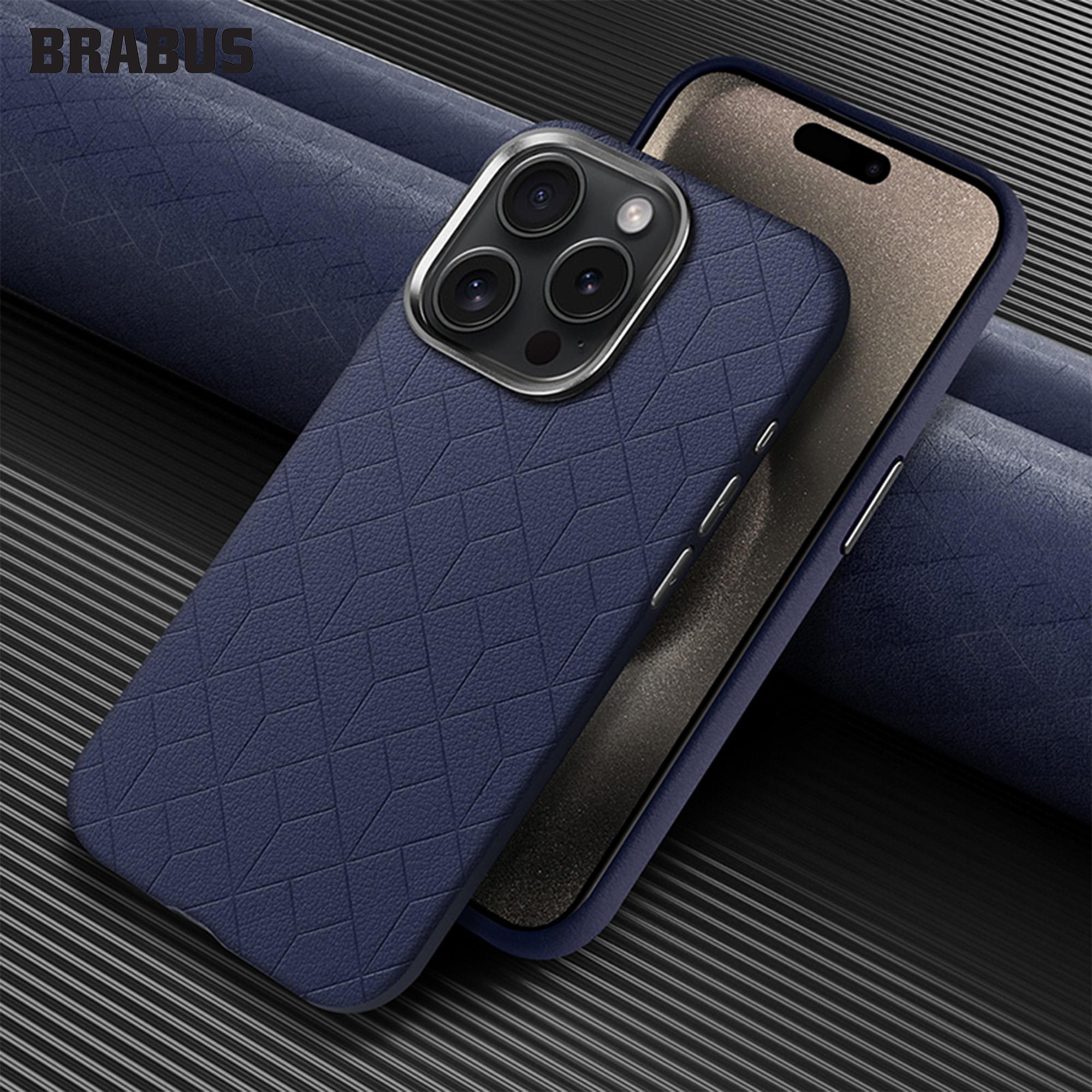 BRABUS iPhone 15 Pro Max Gizli MagSafe Özellikli Çizgi Tasarım Detaylı Euphoria Silikon Kılıf